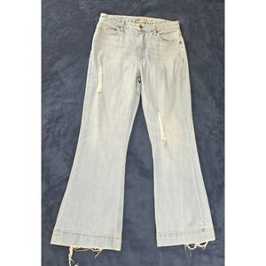 Kimes Ranch Jennifer Flare Leg Jeans Light Wash Distressed Size 10/32 USA Made